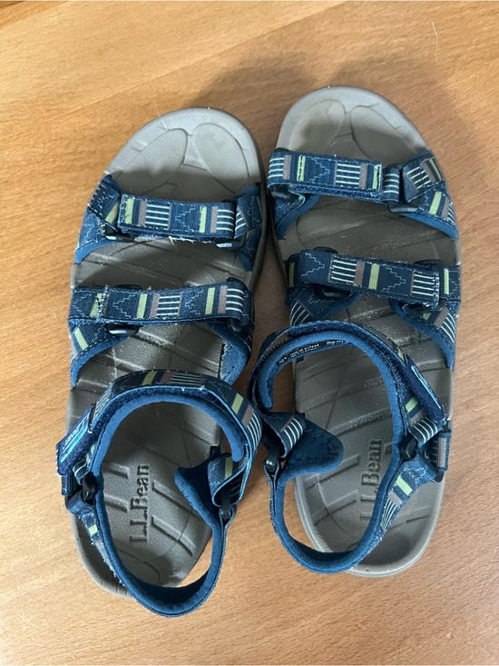 L.L. Bean Other - L.L. Bean Navy Blue Strappy Kids' Sandals with Green Accent